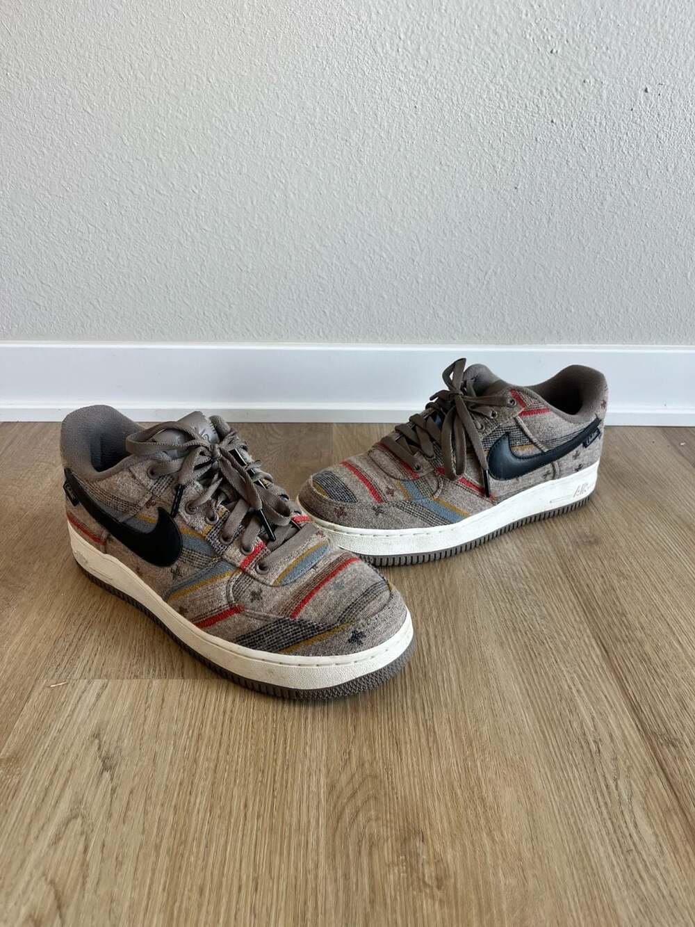 Nike Pendleton Collab Air Force 1s, Low Top, All Over Print Wool, Streetwear, 9